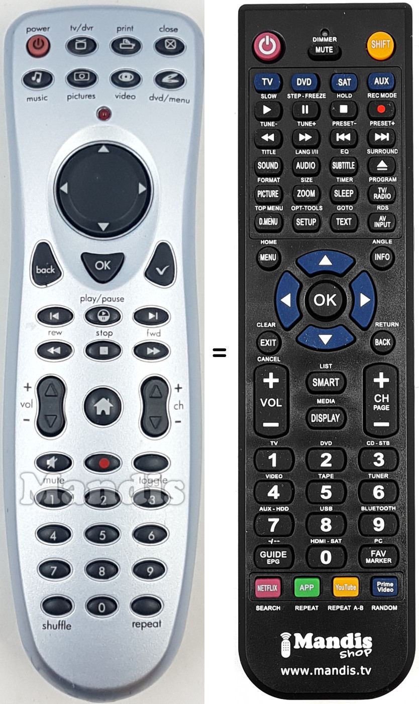 Télécommande équivalente REMCON1797