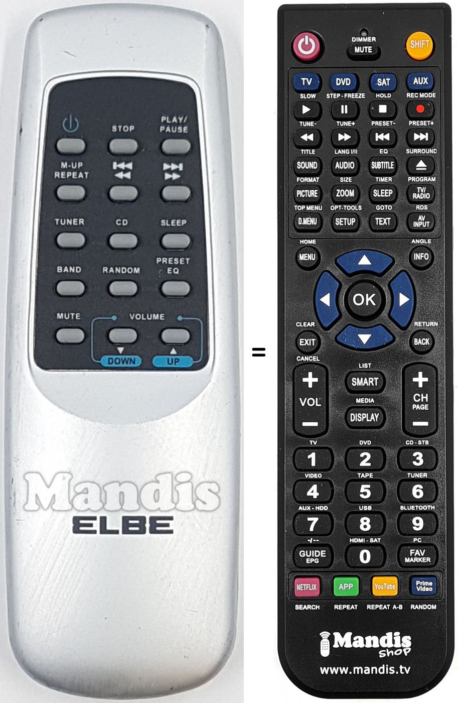 Télécommande équivalente REMCON1957