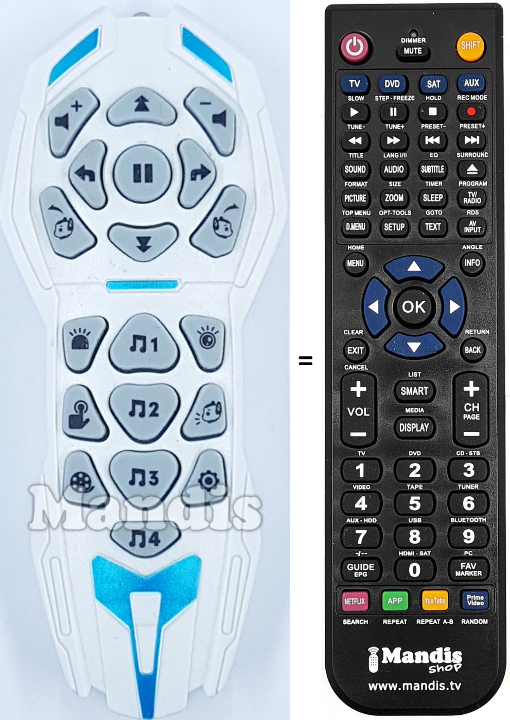 Télécommande équivalente REMCON1971