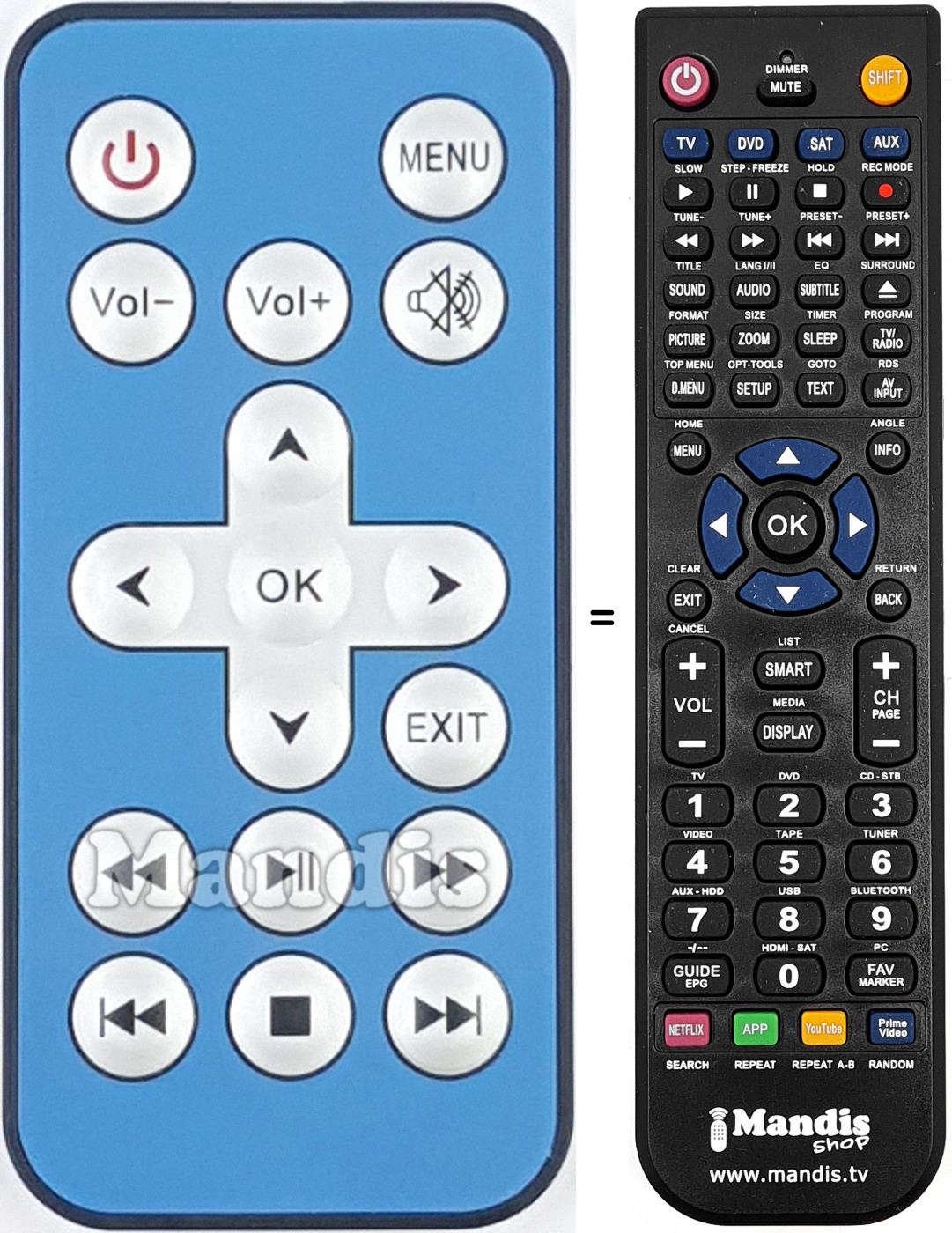 Télécommande équivalente REMCON1987