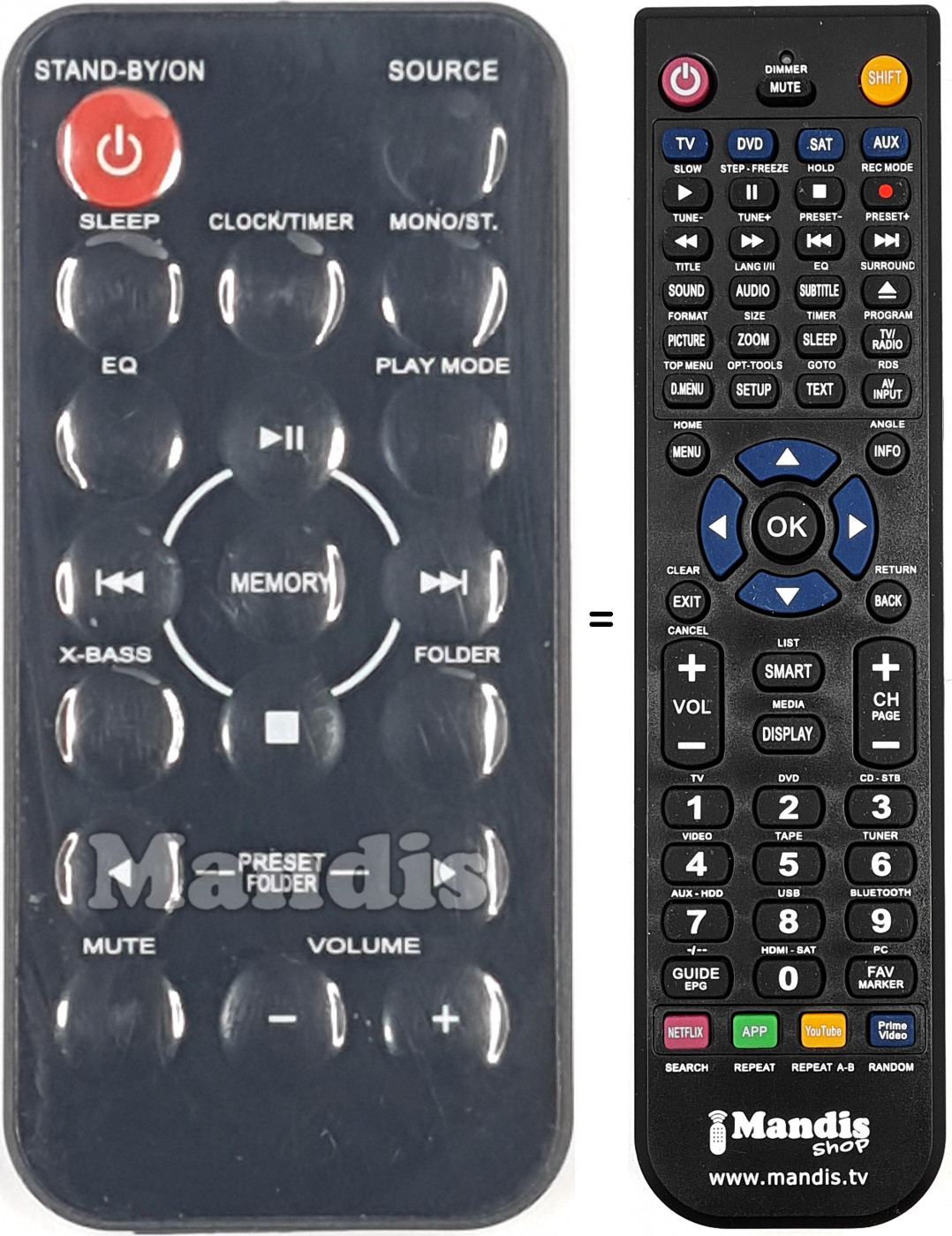 T&eacute;l&eacute;commande &eacute;quivalente REMCON2009