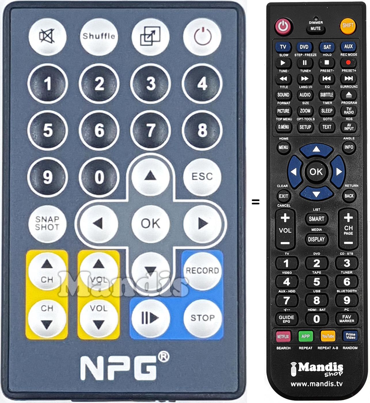 T&eacute;l&eacute;commande &eacute;quivalente REMCON2051