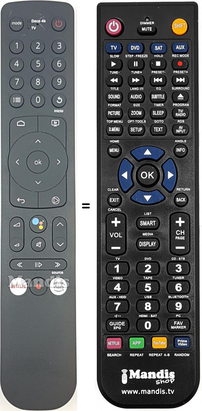 Télécommande équivalente REMCON2059