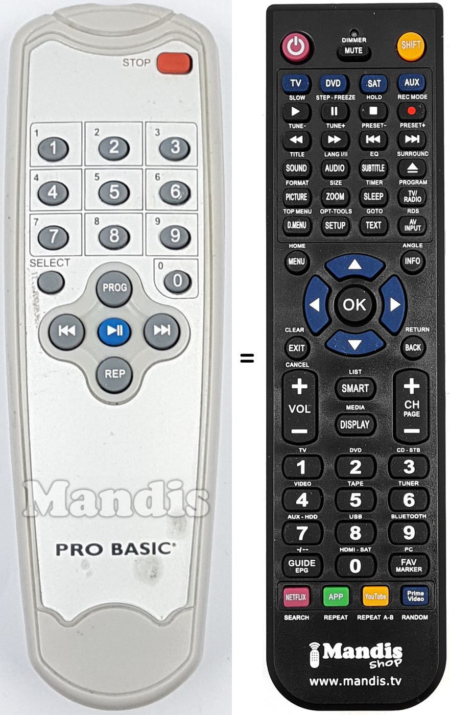 T&eacute;l&eacute;commande &eacute;quivalente REMCON2153