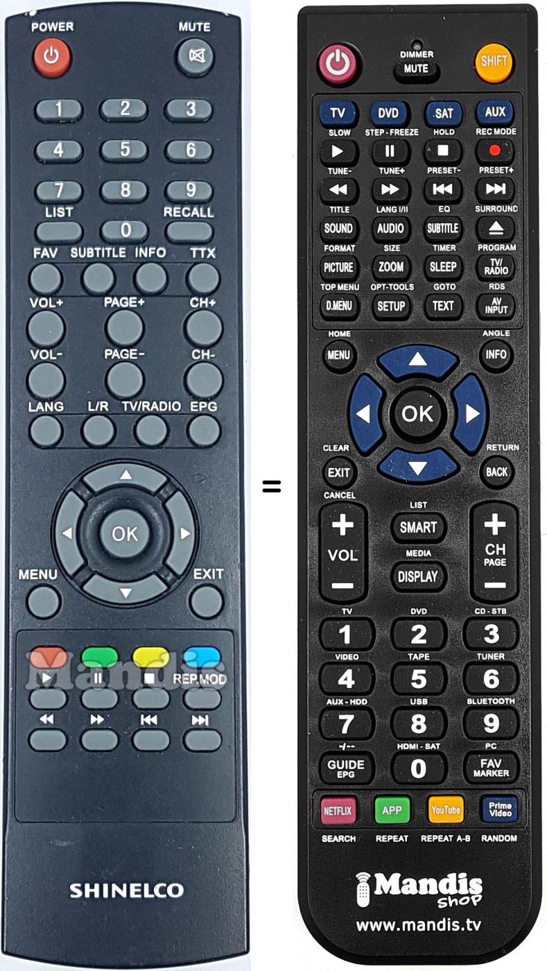 Télécommande équivalente REMCON2185