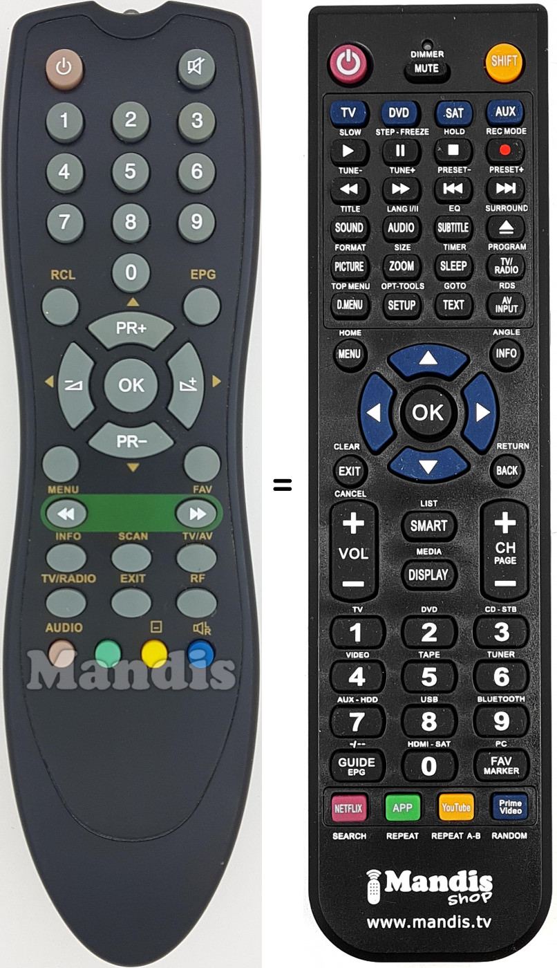 T&eacute;l&eacute;commande &eacute;quivalente RENCOM1610