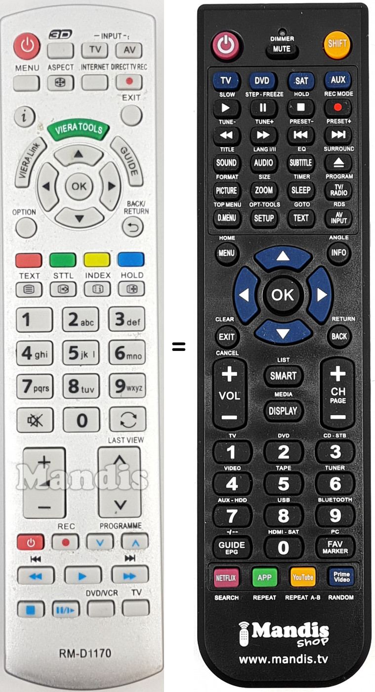 Télécommande équivalente RM-D1170