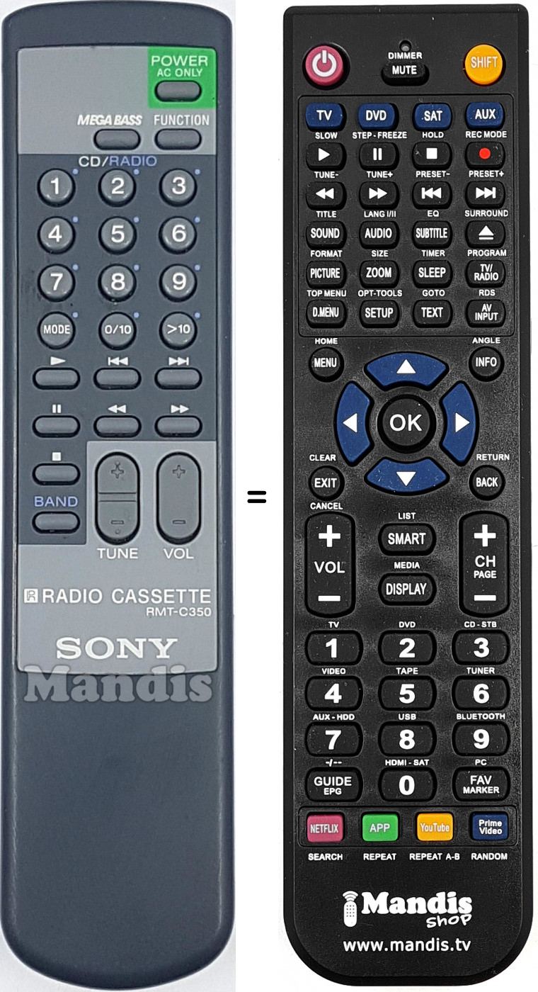 Télécommande équivalente RMT-C350