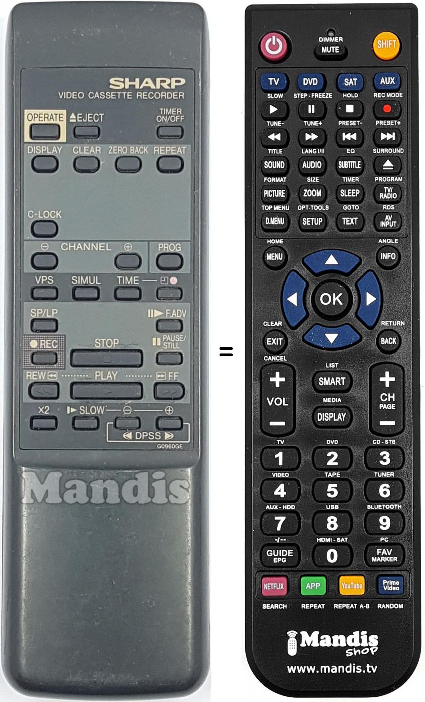 Télécommande équivalente RRMCG0960GE
