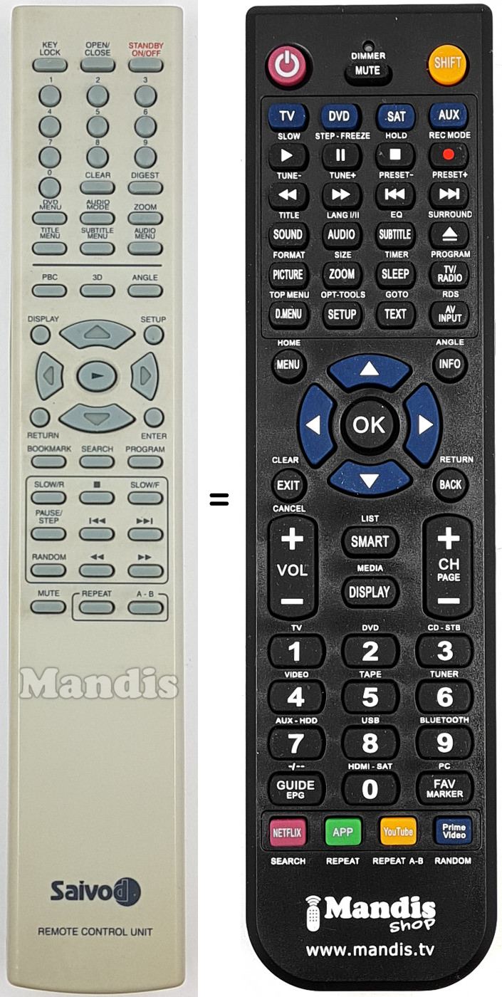 Télécommande équivalente SAI003