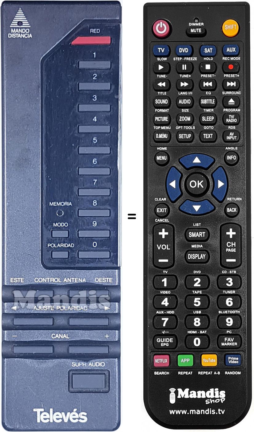 T&eacute;l&eacute;commande &eacute;quivalente TEL005