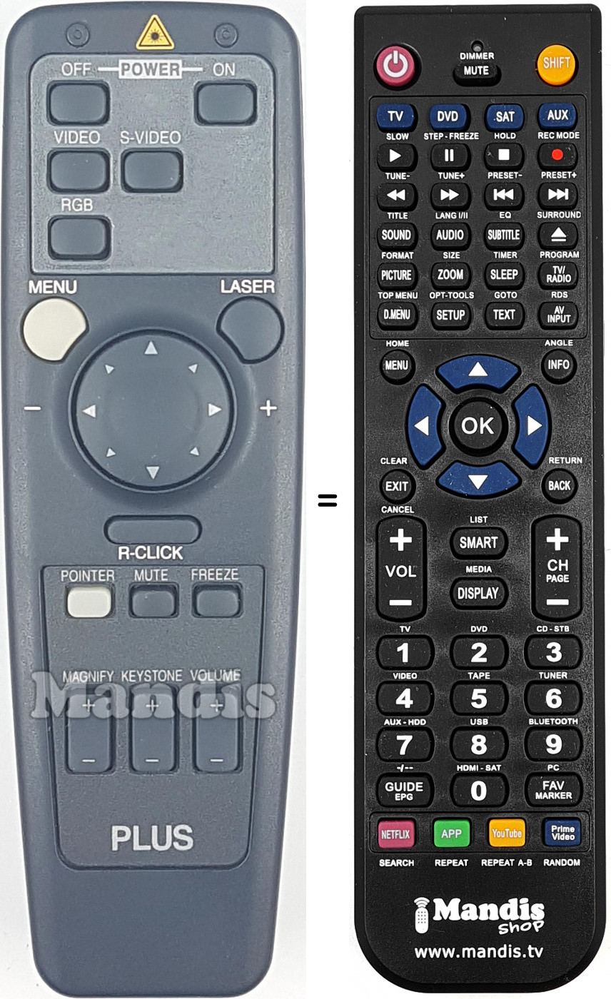 Télécommande équivalente U2-870R