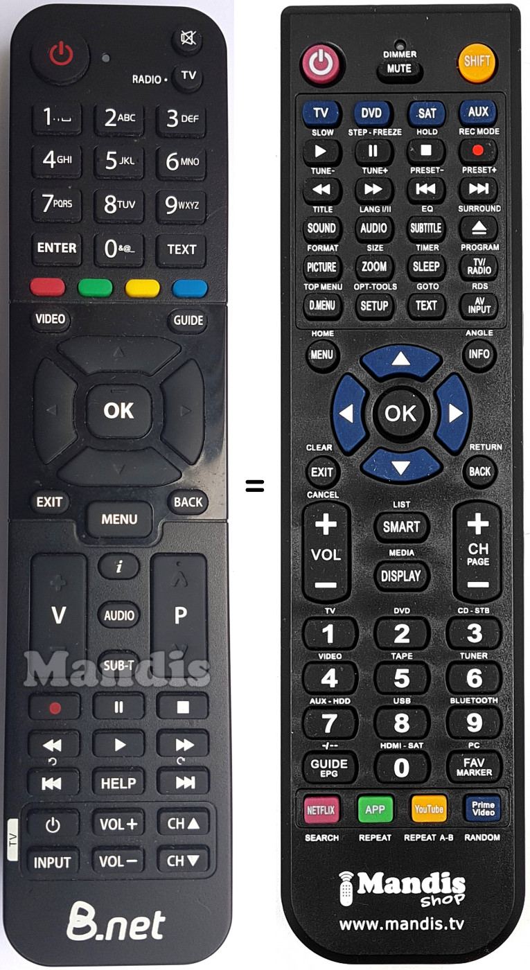 Télécommande équivalente VM1200