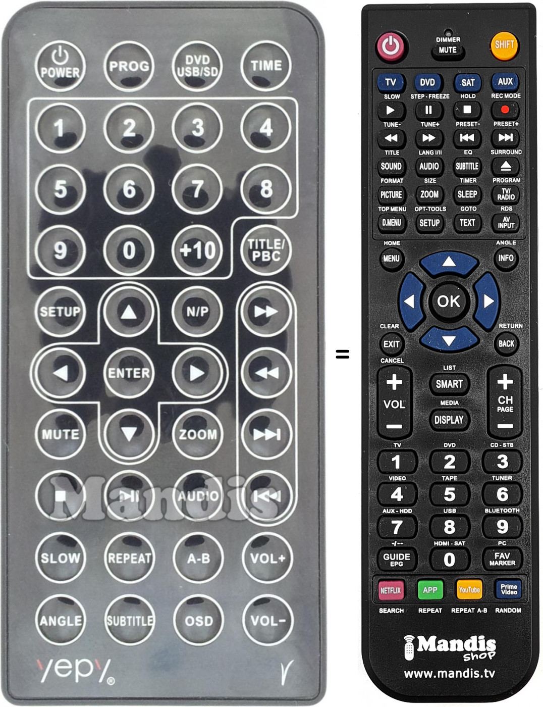 T&eacute;l&eacute;commande &eacute;quivalente Yepy001