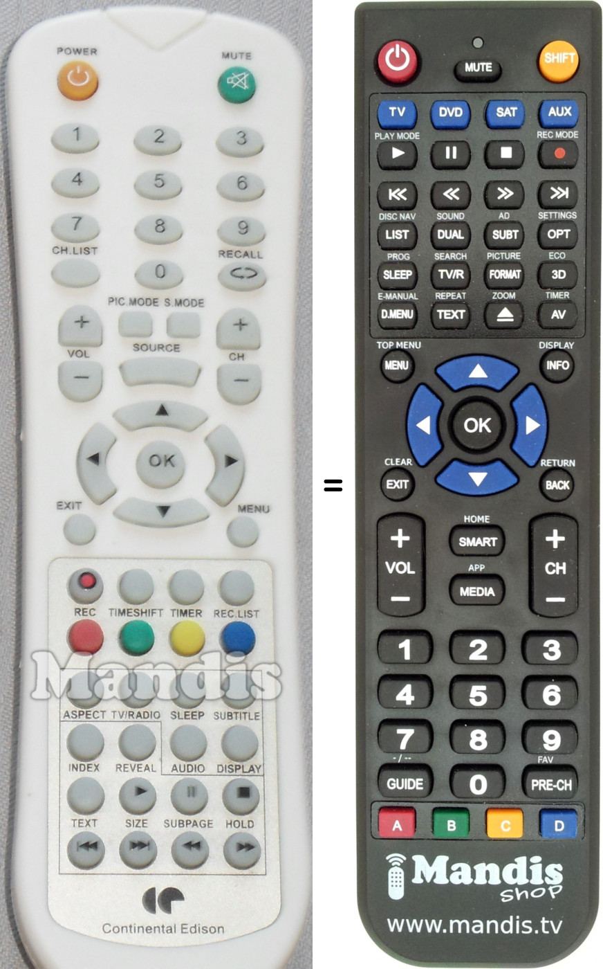 Code Télécommande Universelle Pour Tv Continental Edison