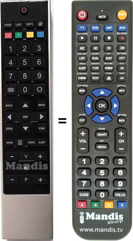 Vinabty sostituito Telecomando RC3910/RC-3910?per TV Toshiba 19BV500B