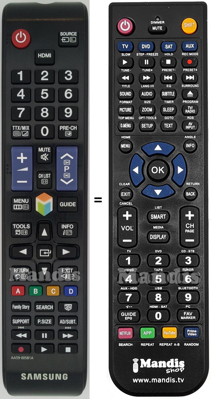 Télécommande Samsung Universelle universal Remote 3D SMART 00581A