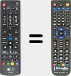 Télécommande pour remplacer AKB75055702