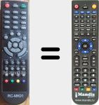 T&eacute;l&eacute;commande pour remplacer RC-MK01 (TVCDLE-315M8)
