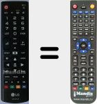 Télécommande pour remplacer AKB74475490
