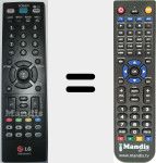 T&eacute;l&eacute;commande pour remplacer LG (AKB73655875)