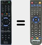 Télécommande pour remplacer RMT-TZ120E (149317621)