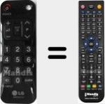 Télécommande pour remplacer LG (AKB72913110)