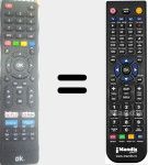 T&eacute;l&eacute;commande pour remplacer ODL50750UC-TIB