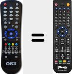 T&eacute;l&eacute;commande pour remplacer RC1055 (OKIRC1055)