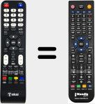 T&eacute;l&eacute;commande pour remplacer TTE-32U4004K