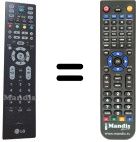 Télécommande équivalente LG WHV14664