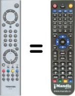 Télécommande équivalente Toshiba HVS54069