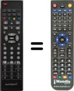 Télécommande équivalente Sunstech HVS57386