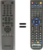 Télécommande équivalente Samsung SV 657 X