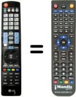 Télécommande équivalente LG 42 LV 375A