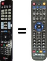 Télécommande équivalente LG 42 LA 620