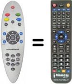 Télécommande équivalente NordMende WF 28100