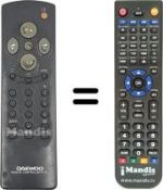 Télécommande équivalente Daewoo CTV 2075