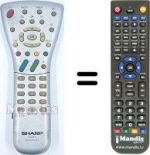 Télécommande équivalente Sharp LC 26 GA6E