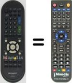 Télécommande équivalente Sharp LC 32 DH500S