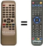 Télécommande équivalente Funai TVCR-A2104T