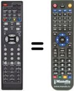 Télécommande équivalente United TVD 9094 DVBT