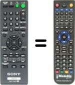 Télécommande équivalente Sony DVP-SR 700 H
