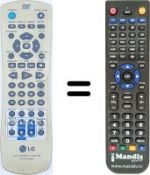 Télécommande équivalente LG DV 8900 C