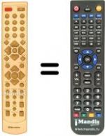 Télécommande équivalente Goodmans GDVX 580