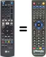 Télécommande équivalente LG RHT-499 H