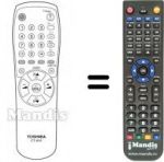Télécommande équivalente Toshiba 21T01I