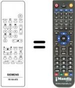 Télécommande équivalente Siemens FS248M6