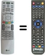 Télécommande équivalente LG 6710V00141K