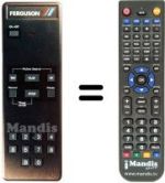 Télécommande équivalente Thorn FV10B